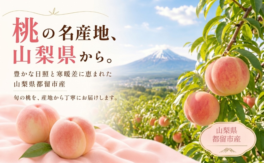【2024年 先行予約】日本一の産地山梨県産　朝採れ桃２kg(５～８玉）