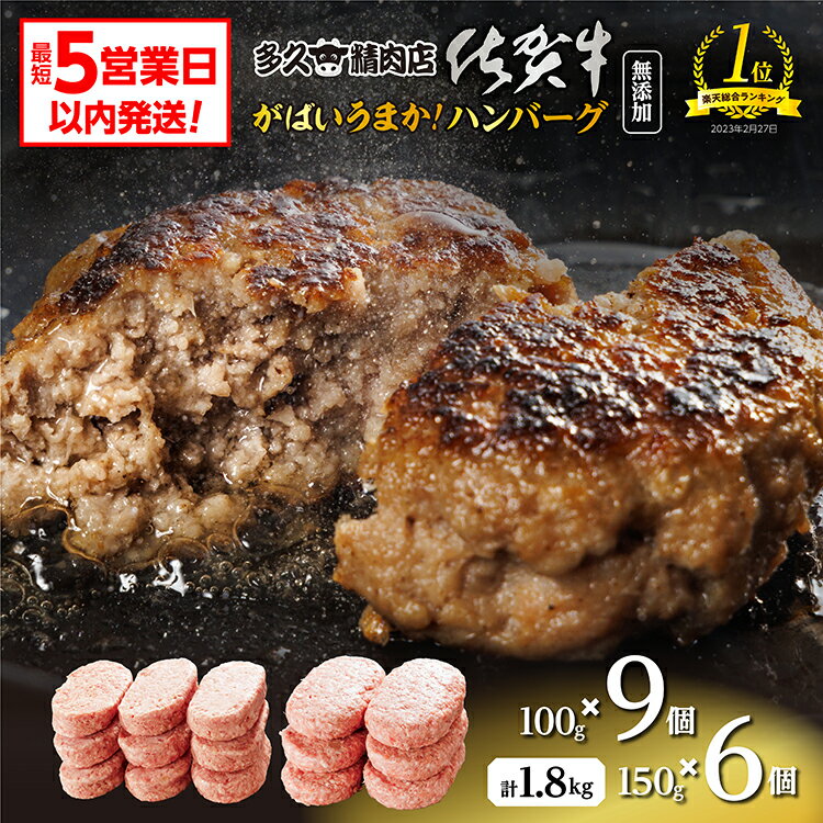 【ふるさと納税】 佐賀牛 入り ハンバーグ 親子 セット 150g×6個 100g×9個 個包装 佐賀県産 国産 佐賀牛 佐賀県産豚 黒毛和牛 和牛 肉 お肉 牛肉 豚肉 ハンバーグ セット 冷凍 ギフト 贈答 贈答用 人気 無添加 10000 10000円 b-310