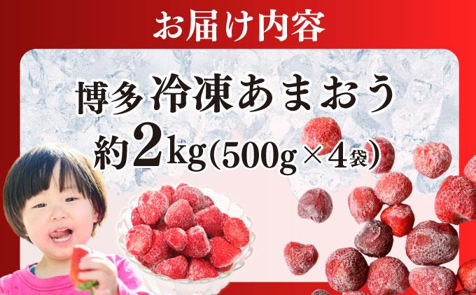 福岡県産 博多冷凍あまおう 約500g×4袋 合計約2kg 約2kg