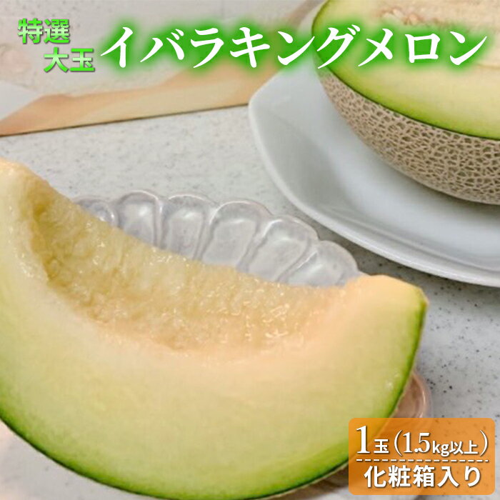 【ふるさと納税】メロン 特選大玉 山一ファーム メロン1玉（1.5kg以上）化粧箱入り ｜ 先行予約 めろん イバラキング おすすめ 人気 青肉 産地直送 茨城 鉾田 フルーツ プレゼント 贈り物 茨城県 鉾田市 鉾田 青肉 オリジナル 国産 送料無料 甘い 旬 スイーツ