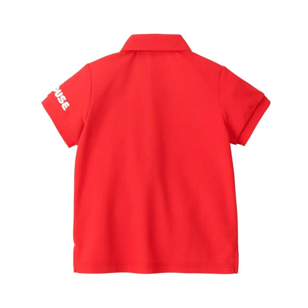 ベビー服 ミキハウス エンブレム半袖ポロシャツ【赤ー120】ベビー