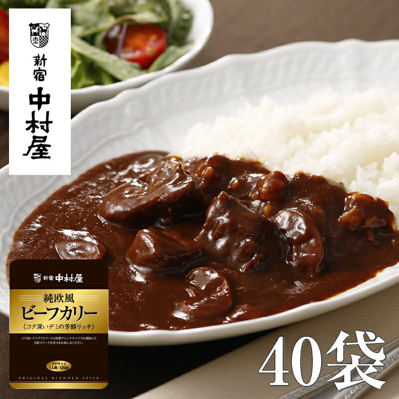 【ふるさと納税】≪ 新宿中村屋 ≫ 純欧風ビーフカリー 「コク深いデミの芳醇リッチ」40袋【 レトルト レトルトカレー カレーライス レトルト食品 レトルトパック 防災 備蓄 常備 備蓄食 防災食 非常食 保存 保存食 常温保存 常温 詰合せ お取り寄せ 神奈川県 海老名市】