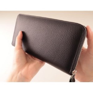 シュリンクレザー長財布(ブラック)【1275841】