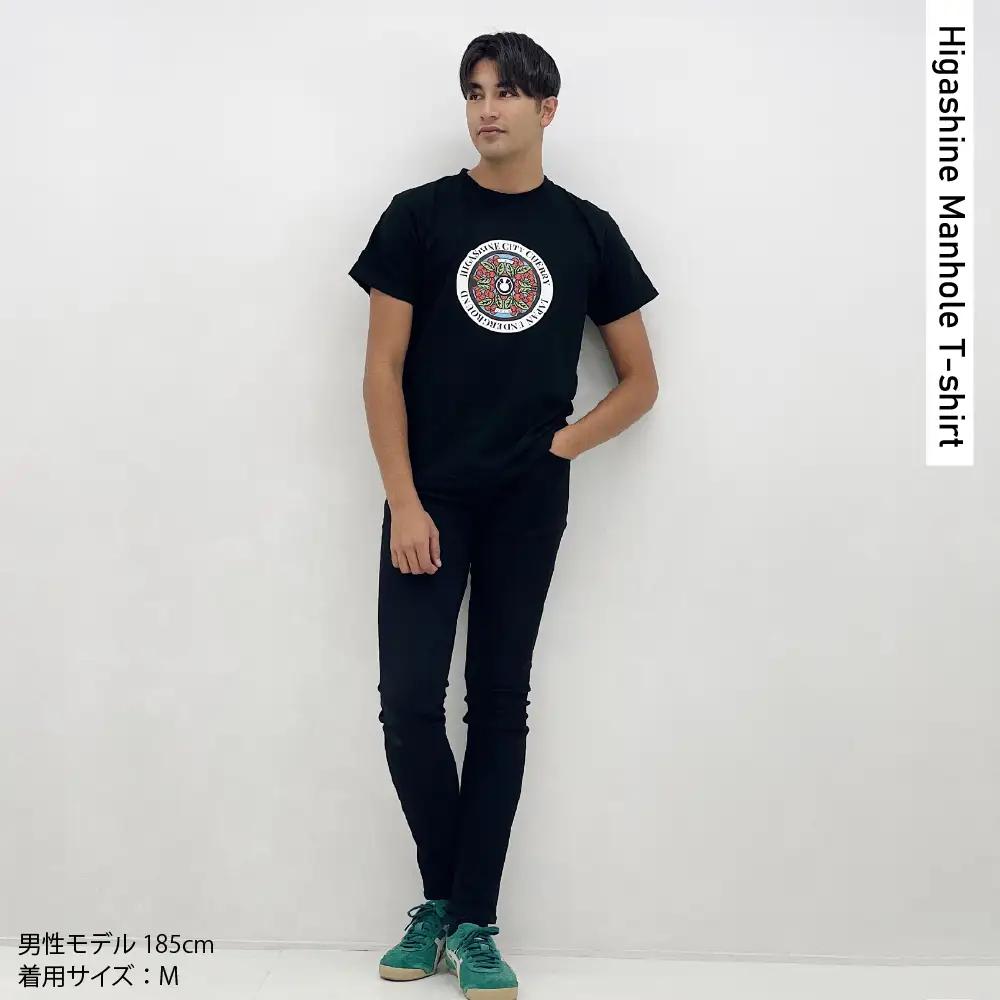 東根市 マンホールＴシャツ 黒 Mサイズ Tシャツ 半袖