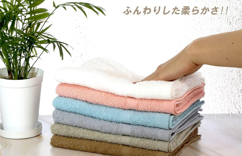 お洗濯がラクチン フェイスタオル 6枚セット【泉州タオル 国産 吸水 普段使い シンプル 日用品】 099H2912