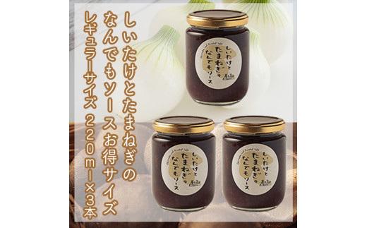 峯セット　しいたけとたまねぎのなんでもソース≪レギュラーサイズ≫220ｍｌ×３本【 家庭用 自宅用 贈答品 贈答用 ギフト お取り寄せ お中元 お歳暮 贈り物 お祝い 神奈川県 小田原市 】 142069_EZ007