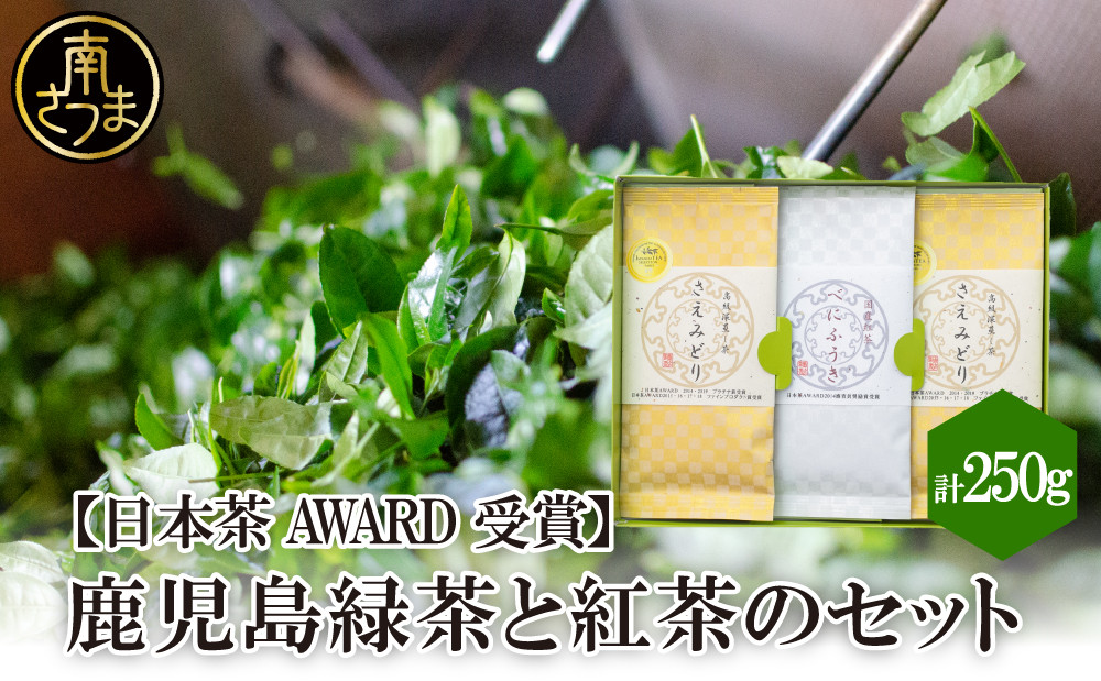 
            【日本茶AWARD受賞】鹿児島緑茶と紅茶のセット（計250g） 鹿児島県産 かごしま お茶 日本茶 緑茶 紅茶 茶葉 南さつま市 小牧緑峰園
          