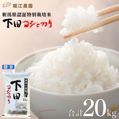 ふるさと納税 三条市 先行受付 新潟県認証特別栽培米 下田コシヒカリ 20kg 令和8年産 [堀江農園]【042S010】
