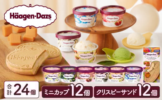 ハーゲンダッツ『ミニカップ(12個)＆クリスピーサンド(12個)セット』アイスクリーム アイス スイーツ デザート_H0016-038