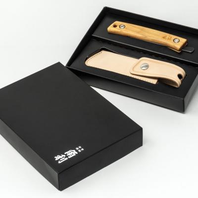 ふるさと納税 三条市 [KAKURI] 折りたたみナイフ 「風雅」 山桜ハンドル 革ケースセット【038S009】 |  | 02