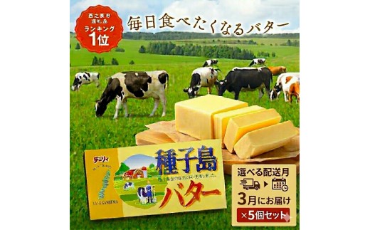 【 選べる 3月配送 】 種子島 バター 200g × 5箱  　NFN4012 【300pt】// 種子島バター セット 種子島産 生乳のみ  お料理 お菓子作り 酪農 乳牛 普段使い 美味しい 生乳 牛乳 3.6牛乳 大人気