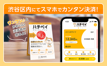 渋谷区デジタル地域通貨「ハチペイ」3,000円分【109001】
