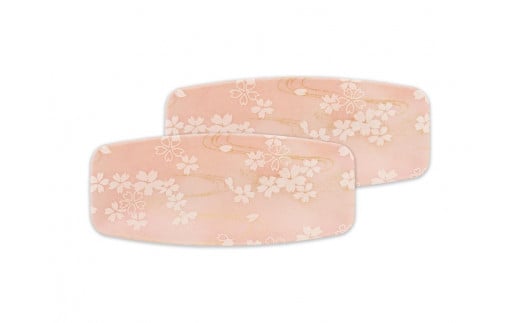 タツクラフト 友禅和紙おしぼりトレー 2枚セット 桜 流水紋