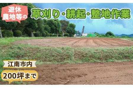 遊休農地等の草刈り・耕起・整地作業（200坪、660平方メートルまで） ／ 除草作業 草刈り作業 代行 耕作放棄地 遊休農地 草刈り 地域密着 清掃 お手伝い 草むしり  送料無料 愛知県 No.123