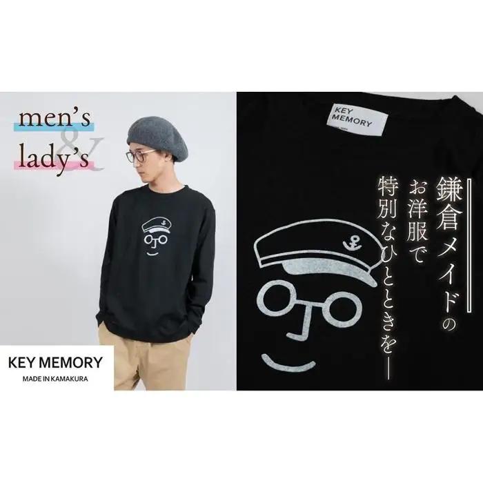 《1》【KEYMEMORY　鎌倉】セーラー帽イラストロングTシャツ　BLACK