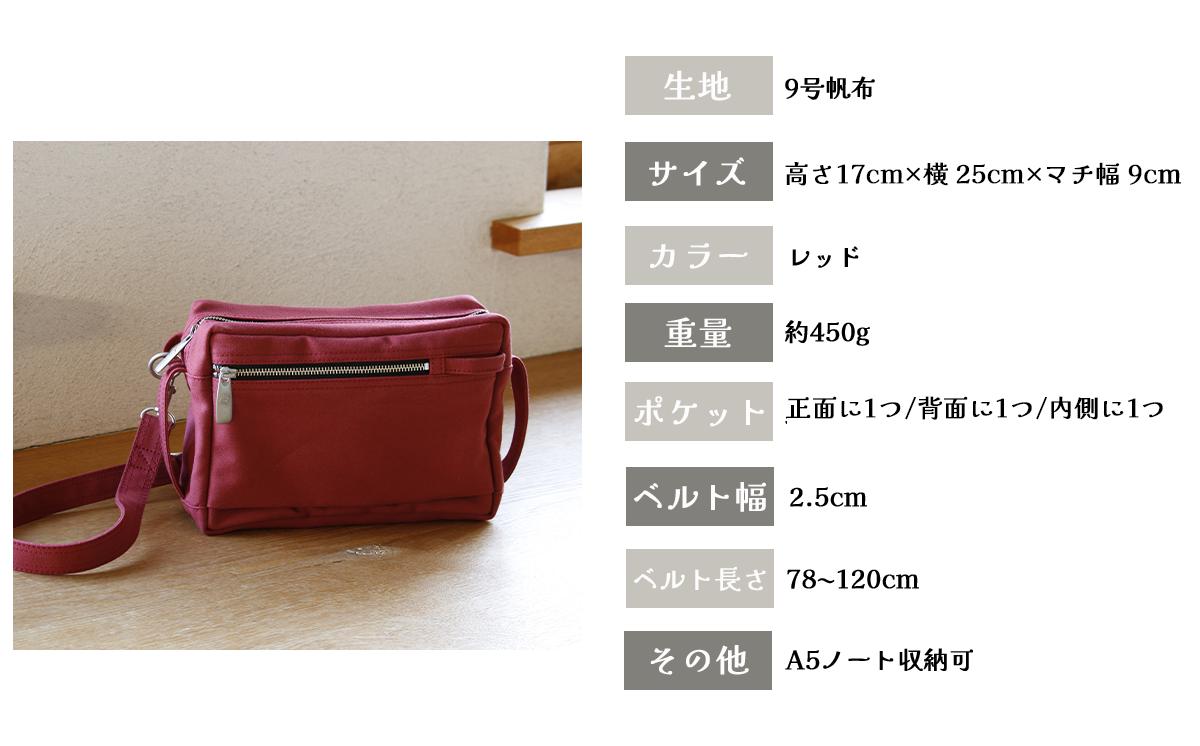 須田帆布 コンパクト BODY（レッド）【 茨城県 つくば ショルダーバッグ バッグ カバン 鞄 ファッション シンプル レディース メンズ 男性 女性 カジュアル 使いやすい プレゼント ギフト 帆