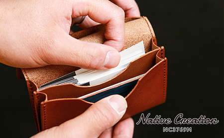 Native Creation カードケース 2種類から選べるステッチ NC3769  栃木レザー【納期1～3カ月】 ファッション小物 雑貨 日用品 本革  【色違いステッチ NATURAL】