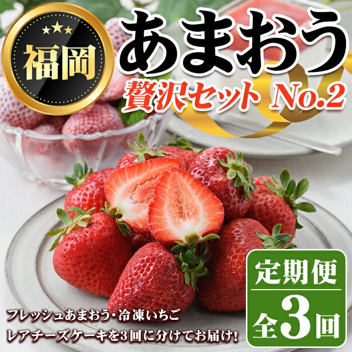 【ふるさと納税】《先行予約受付中・数量限定》＜定期便・全3回(3月・5月・7月)＞2026年3月からお届け！あまおう贅沢セット No.2(あまおう：計約500g 冷凍いちご：1.5kg レアチーズケーキ：計600g) いちご 苺 定期便 ＜離島配送不可＞【ksg1257】【THE FARM_strawberry】