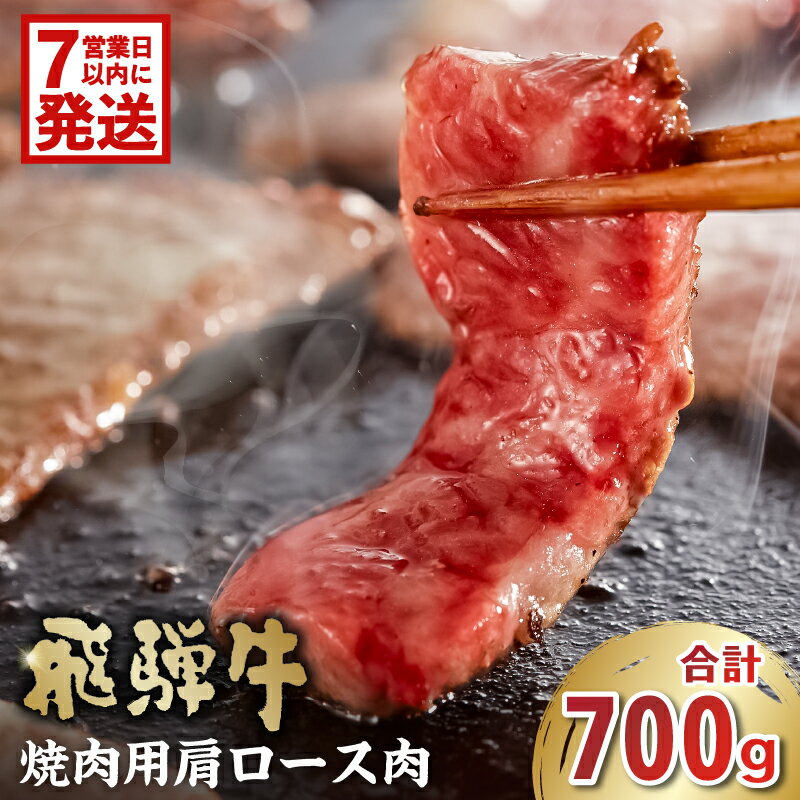 【ふるさと納税】 【7営業日以内発送】 飛騨牛 焼肉用（肩ロース700g） 岐阜県 可児市 お肉 肉 牛肉 焼肉 和牛 ブランド牛 ブランド和牛 柔らかい 濃厚 赤身肉 霜降り 冷凍 肩ロース肉 甘味 香り 旨味 お取り寄せ グルメ 送料無料