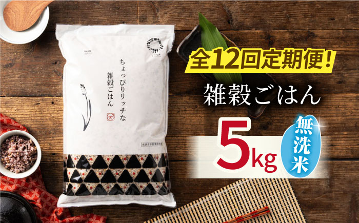 〈令和7年度産米〉 【全12回定期便】水研ぎ不要 雑穀ごはん 無洗米 5kg 【株式会社 農産ベストパートナー】 令和7年産 [ZBP148]