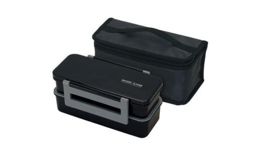 デカ２段ランチボックス モードライン ブラック ＜スケーター skater＞お弁当箱 メンズランチ保冷ランチバッグ付き スケーター】 奈良県 奈良市 なら 8-068