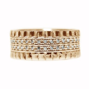 K18ピンクゴールド 幅広ダイヤリング【34719-3】