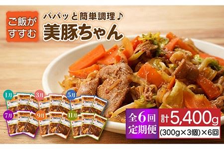 【全6回定期便】簡単 調理 豚肉 五島美豚 美豚ちゃん300g×5個セット 冷凍食品 レトルト食品 【長崎フードサービス】 [PEL007] 簡単 調理 豚肉 豚 レトルト パック 小分け 国産 焼肉 加工 肉