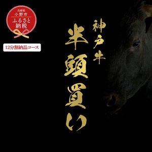 神戸牛 セレブ体験 12分割納品 ブランド牛 神戸牛【半頭分】【冷凍】