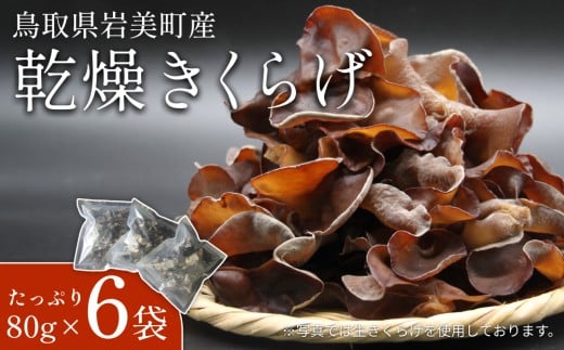 乾燥きくらげ 80g 6袋｜鳥取 岩美 きのこ 菌床栽培 きくらげ 乾燥【35005】