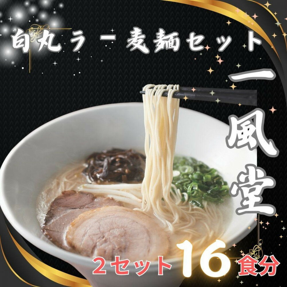 【ふるさと納税】【豚骨ラーメン】「一風堂」白丸 ラー麦麺セット 合計16食分(1セット8食)×2セット | 麺 食品 加工食品　ラーメン　とんこつラーメン　人気　おすすめ　送料無料