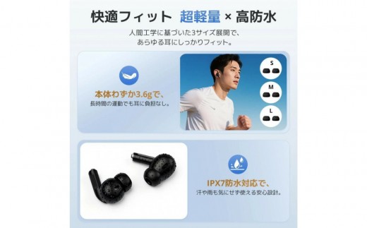 液晶イヤホン  スカイブルー