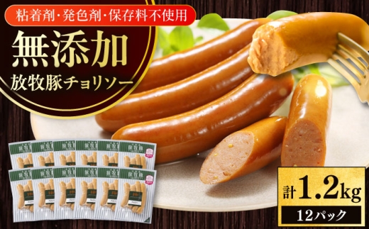 放牧豚 チョリソー 計1200g（100g×12）《厚真町》　【ファーマーズファクトリー株式会社】 [AXBA100]