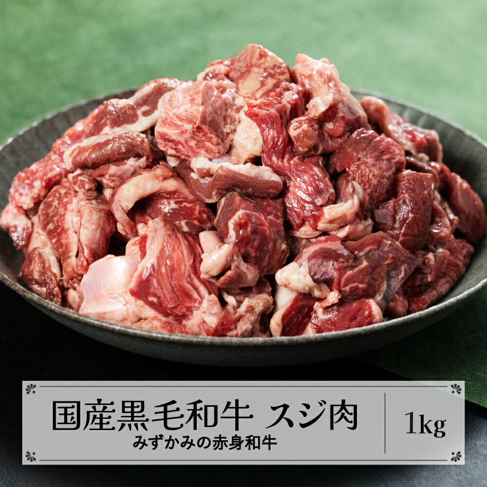 【ふるさと納税】みずかみの赤身和牛 スジ肉 1kg 肉 牛 牛肉 赤身 国産 黒毛和牛 和牛 焼肉 水上畜産 送料無料 mz-wgjxx1000