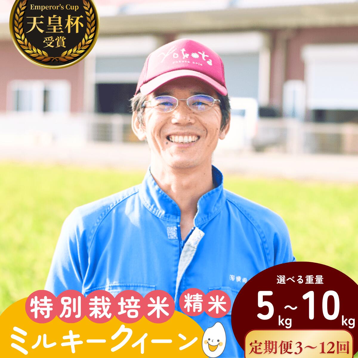 【ふるさと納税】＜選べる回数と重量＞ 定期便 3回 6回 12回 令和8年産 横田農場 特別栽培米ミルキークイーン 5～10kg | こしひかり お米 米 こめ 白米 精米 特別栽培米 冷めてもおいしい 美味しい こだわり おにぎり 天皇杯 受賞 ブランド米 茨城県 龍ケ崎市産