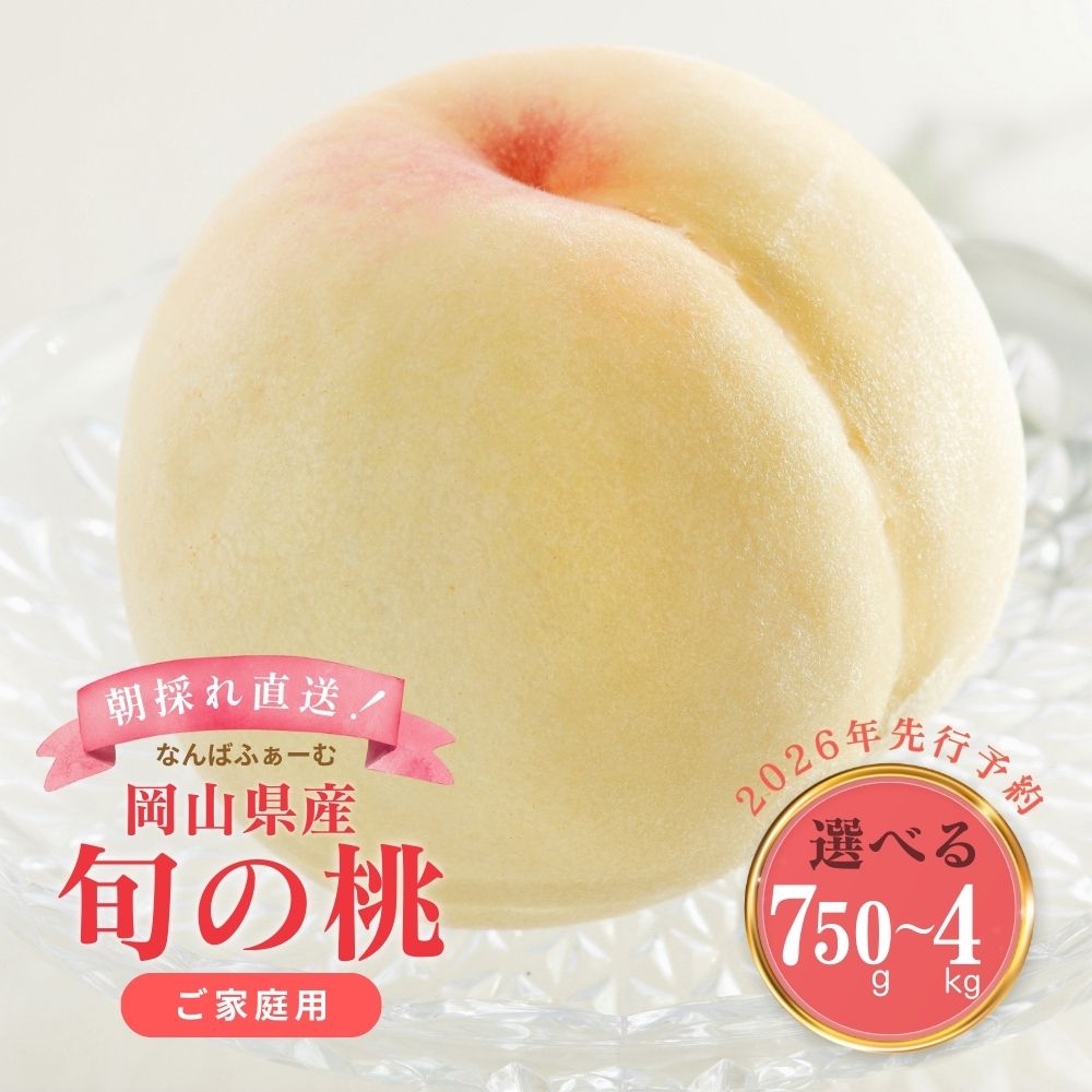 【ふるさと納税】＜選べる容量＞＜数量限定＞［なんばふぁーむ］岡山県産 旬の桃［ご家庭用］750g〜4kg【2026年発送】【039-a001】【039-a002】【039-a011】