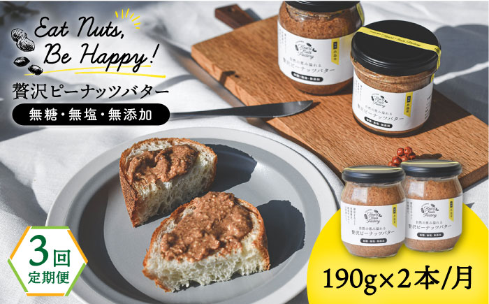 【全3回定期便】贅沢 ピーナッツバター 無糖 無塩 無添加 落花生100％使用した薄皮付き 《糸島》【いとしまコンシェル】 [ASJ005]