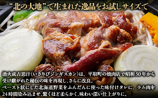 【お試し用】北海道野菜ふんだん使用！野菜ダレに漬け込んだ『漁火成吉思汗』500g ふるさと納税 人気 おすすめ ランキング 羊 ラム 肉 ジンギスカン おいしい 北海道 平取町 送料無料 BRTI01