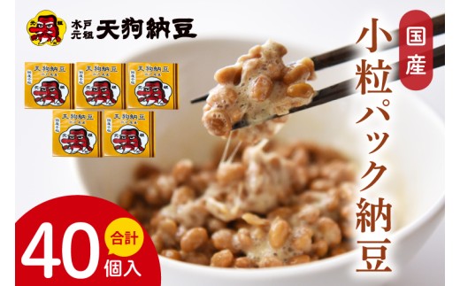 【天狗納豆】国産小粒パック納豆（50ｇ×5個）×8袋【納豆 なっとう 小粒 老舗 朝食 ご飯 ご家庭用 ギフト 贈答用 ソウルフード 水戸市 水戸 茨城県】（DQ-22）