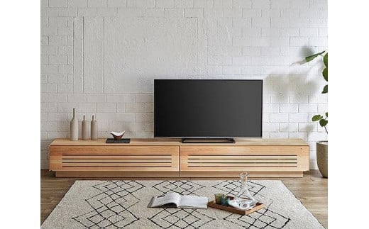 
【開梱設置】テレビ台 ルーチェ 無垢 ヒノキ 幅254-304cm TV テレビボード TV台 TVボード ローボード 家具
