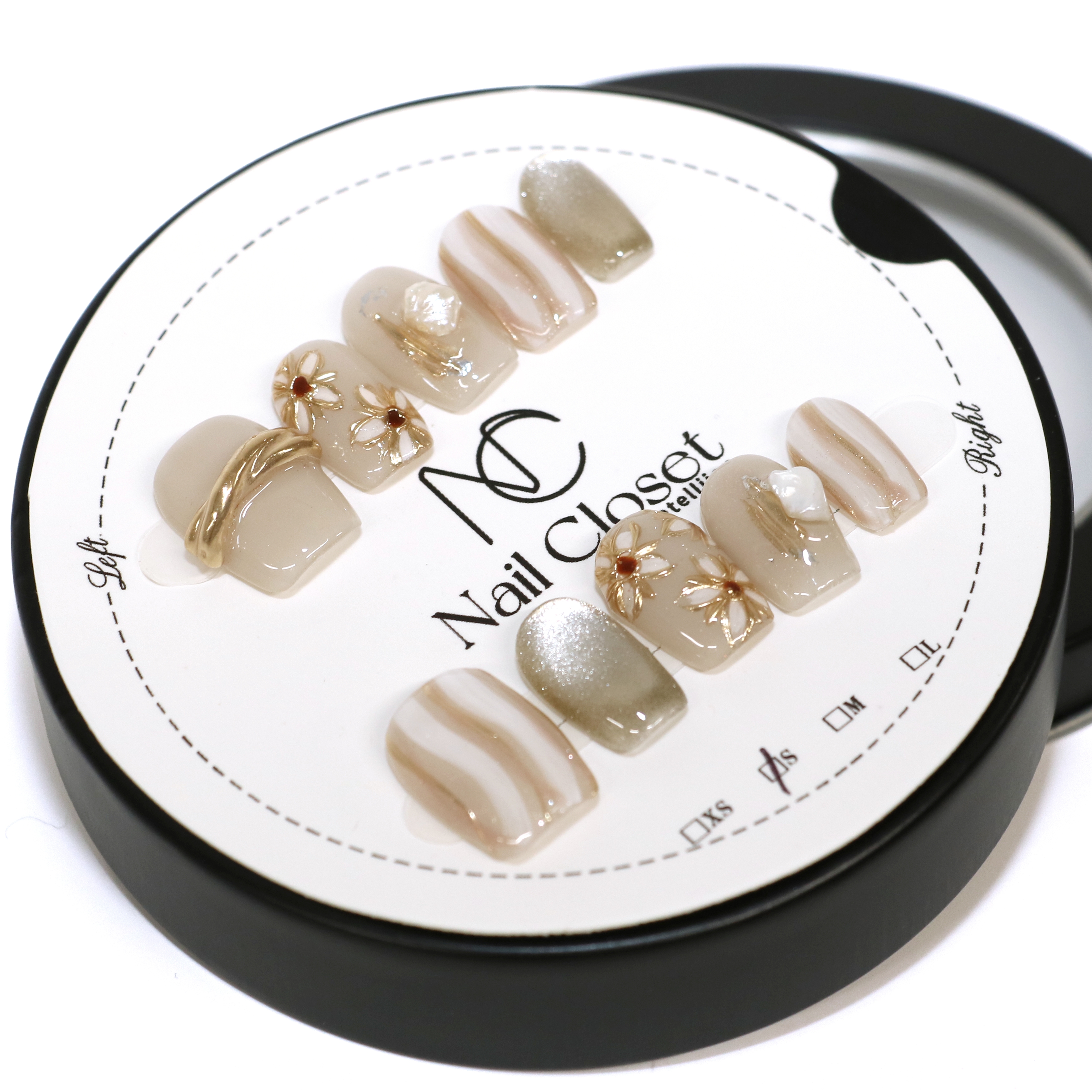 
            ネイルチップ　ミディアム【沙華】Mサイズ　Antellijan大宮ネイルサロンのハンドメイド　M8-M　【11100-2152】
          