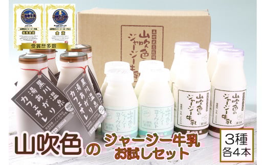 【山のいぶき】山吹色のジャージー牛乳お試しセット【FOODEX JAPAN 最高金賞】
