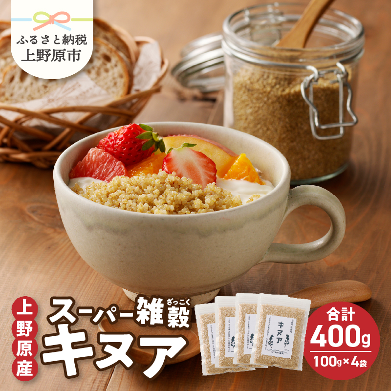 【ふるさと納税】雑穀 キヌア 山梨県産 スーパーフード ヘルシー 健康 100ｇ×4袋 セット 送料無料 山梨県 上野原市