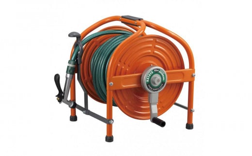 テツノホースリール  塩ビホース41m レバーノズル付 HLA-40N＜オレンジ＞