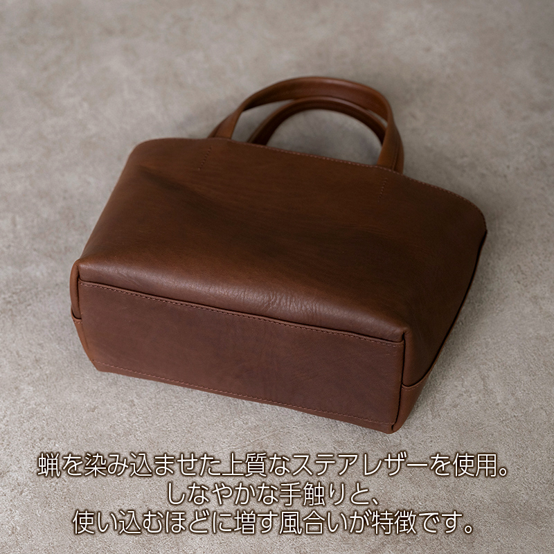 ミニトートバッグ Andy 日本製 革製品 本革 レザー 手作り カバン トート キャメル 
