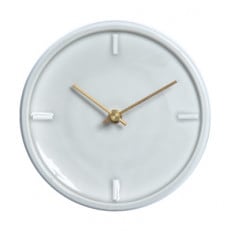 杉浦製陶の陶磁器製掛け時計 GLAZED CLOCK 『ペールグレー』