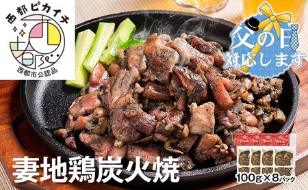 【父の日ギフト】妻地鶏炭火焼詰合せ45　100g×8パック＜1.5-113＞