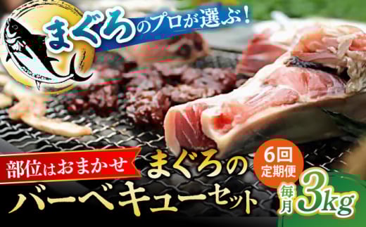 【全6回定期便】まぐろ おまかせバーベキューセット 冷凍約3kg 鮪 マグロ BBQ 魚 横須賀【横須賀商工会議所 おもてなしギフト事務局（本まぐろ直売所）】 [AKAK033]