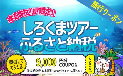 【本部町】しろくまツアーで利用可能なWEB旅行クーポン（9千円分）