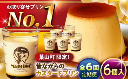 【全6回定期便】昔ながらの カスタードプリン 6個セット 計約1080g (約180g × 6個) / プリン ぷりん スイーツ 洋菓子 デザート カスタード  神奈川県 神奈川 葉山 葉山町 国産 人気 人気店 冷蔵 濃厚 贅沢 セット ふるさと【(有)マーロウ】 [ASAY038]