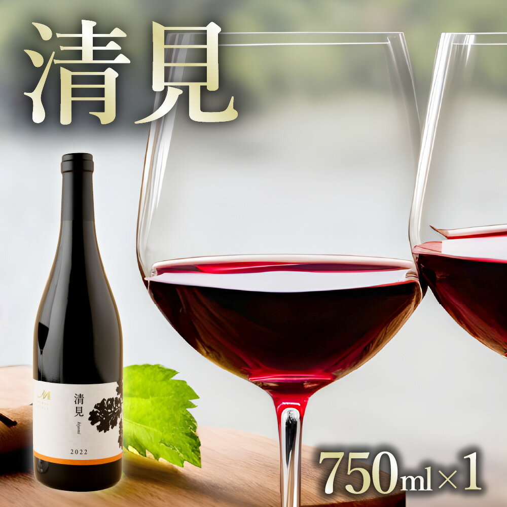 【ふるさと納税】赤ワイン ： 清見 750ml × 1本 ( 箱入 ) / 赤ワイン 果実酒 単一品種 酒 洋酒 ワイン のし 贈答 贈り物 ギフト お祝い 記念日 国産 瓶 お取り寄せ 送料無料 北海道 十勝 芽室町